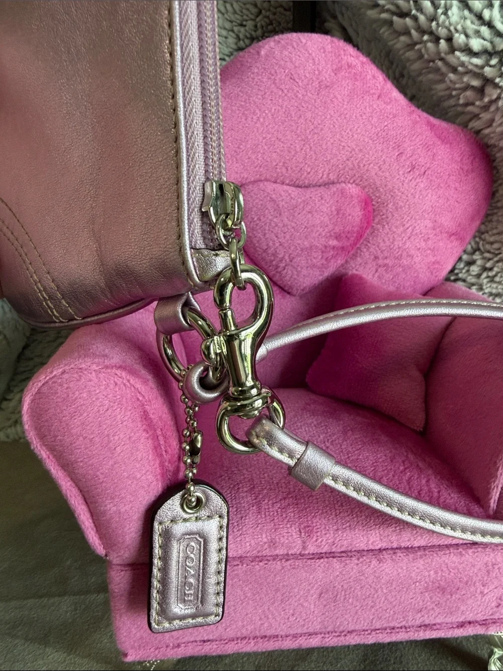 Coach Metallic Rose Wristlet